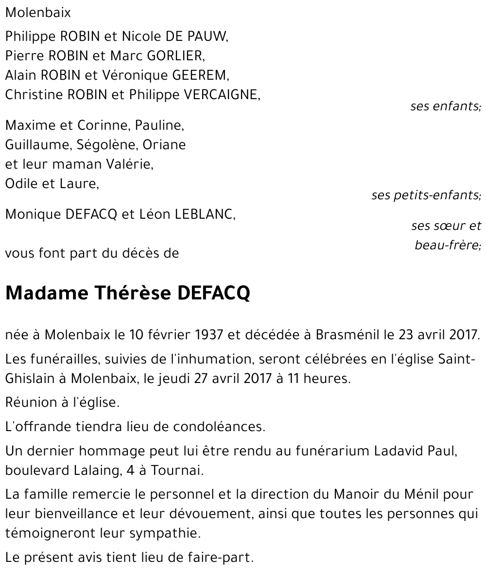 Thérèse DEFACQ