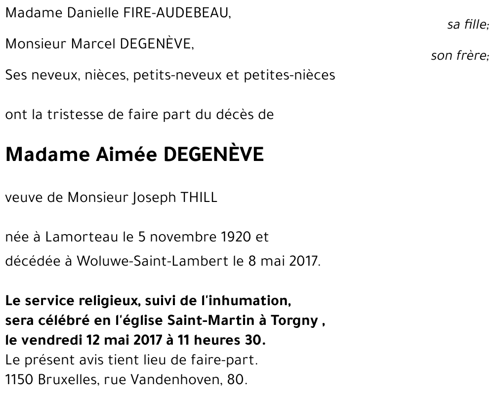 Aimée DEGENÈVE