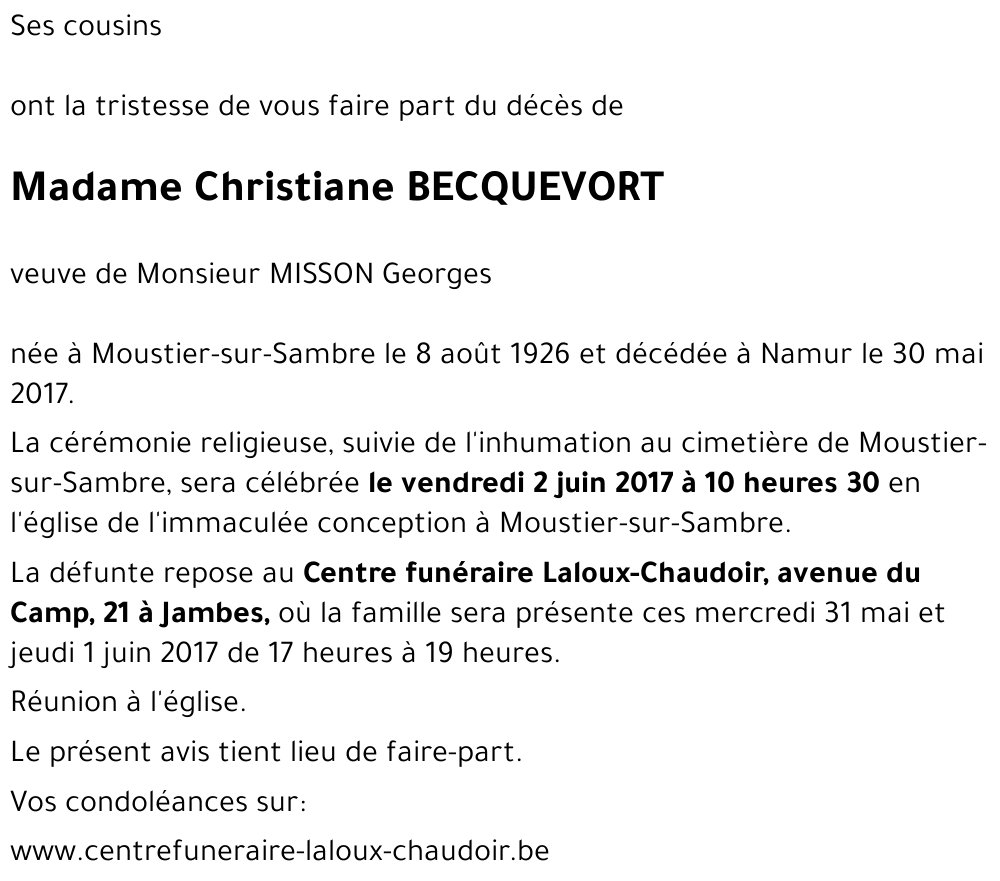 Christiane BECQUEVORT