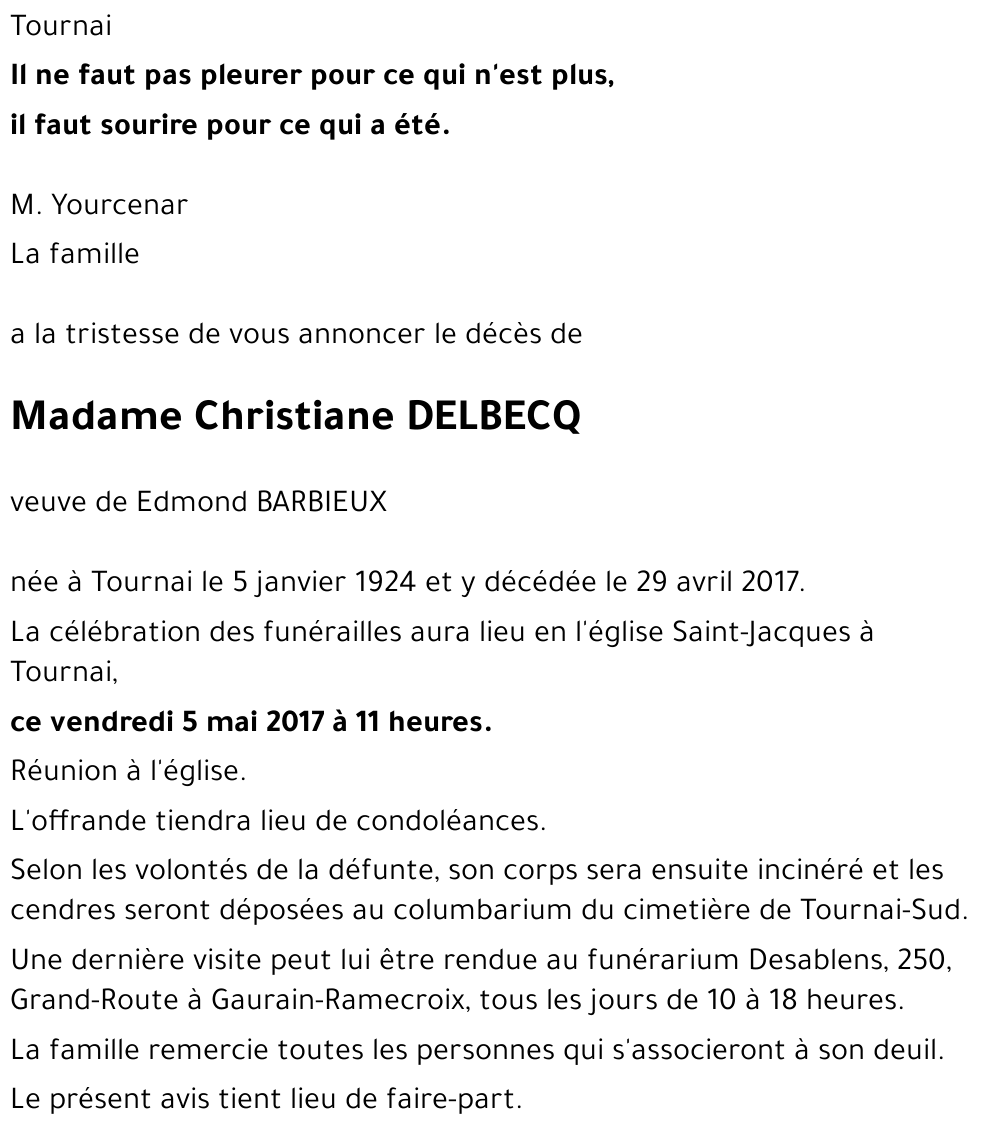 Christiane DELBECQ