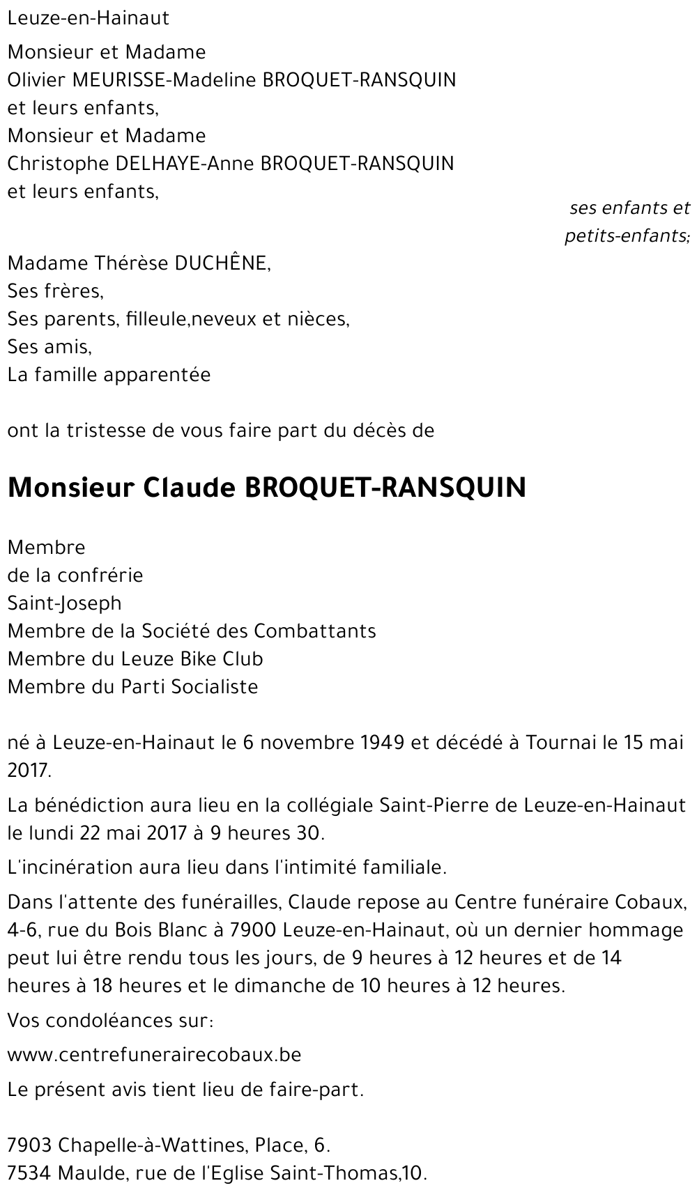 Claude Broquet-Ransquin
