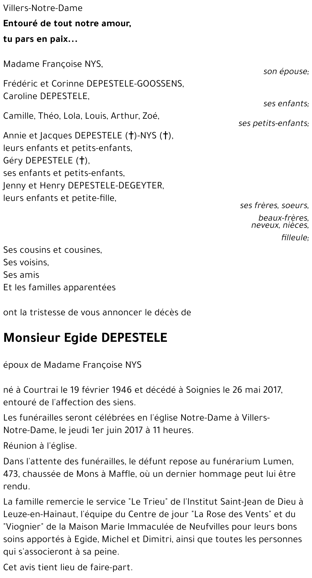 Egide DEPESTELE