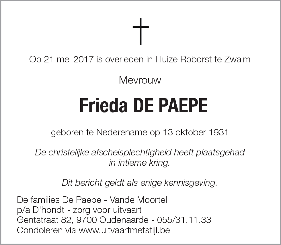 Frieda De Paepe
