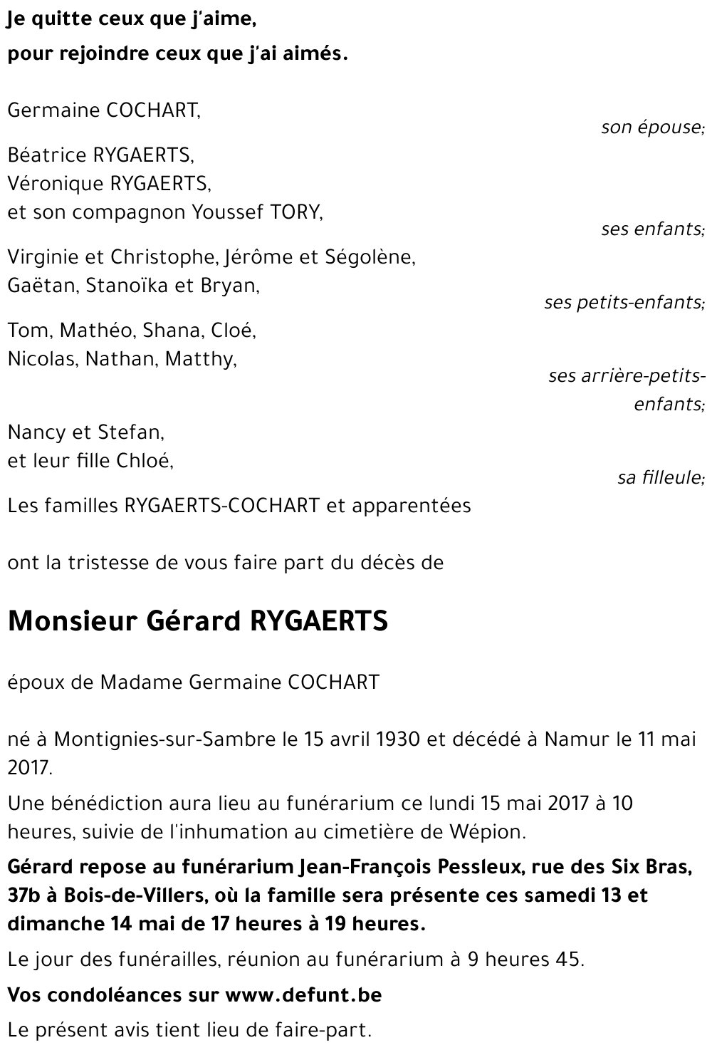 Gérard RYGAERTS