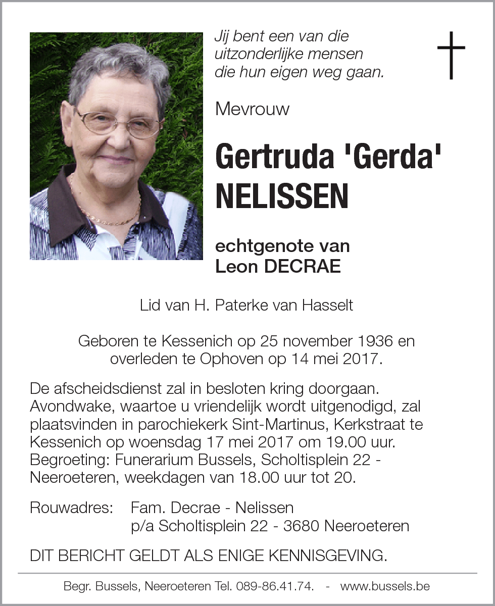 Gertruda 'Gerda' NELISSEN
