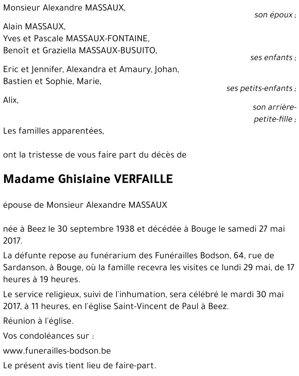 Ghislaine VERFAILLE