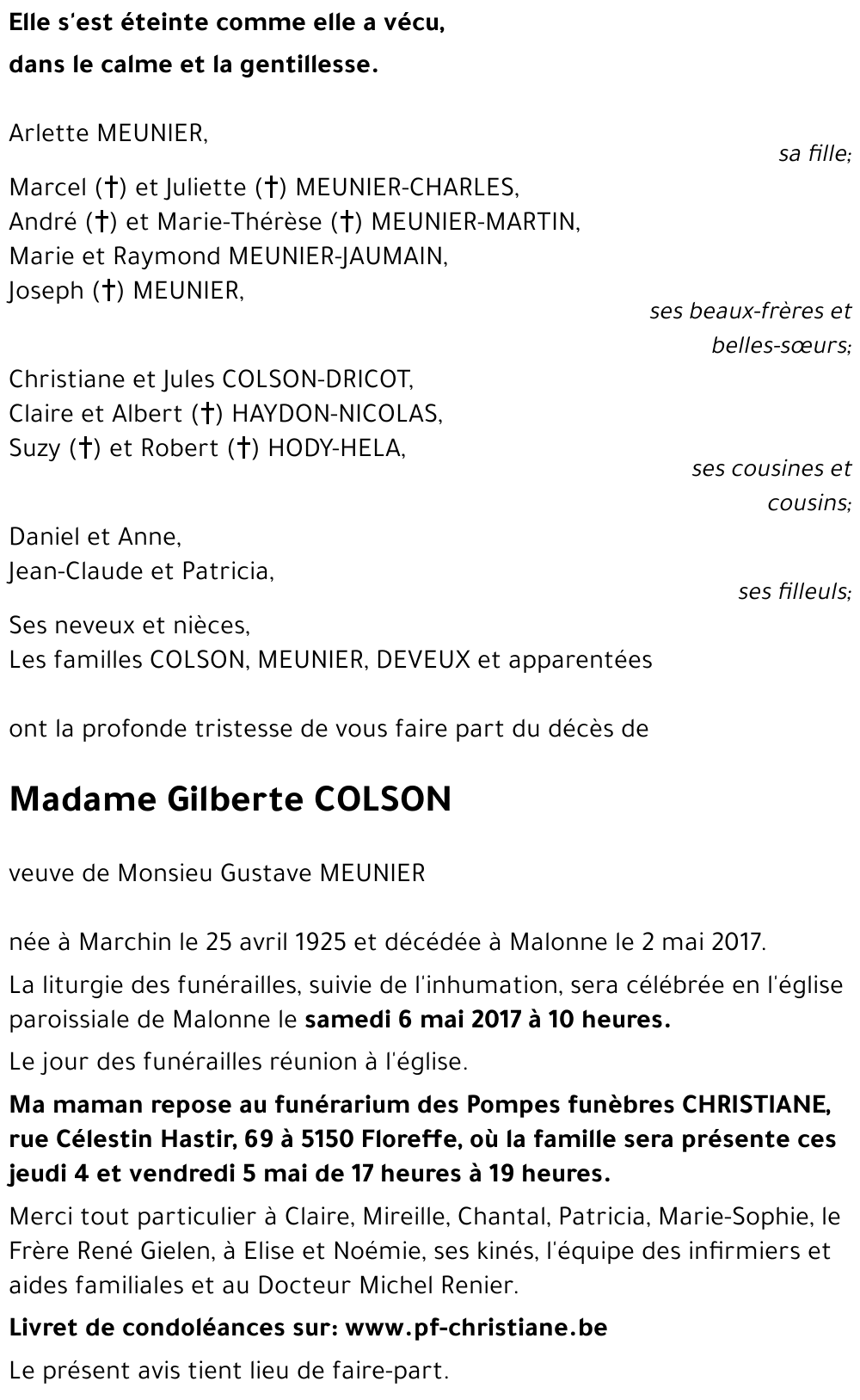 Gilberte COLSON