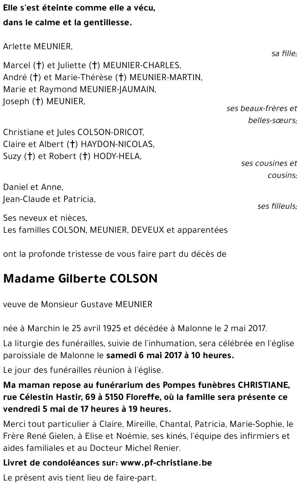 Gilberte COLSON