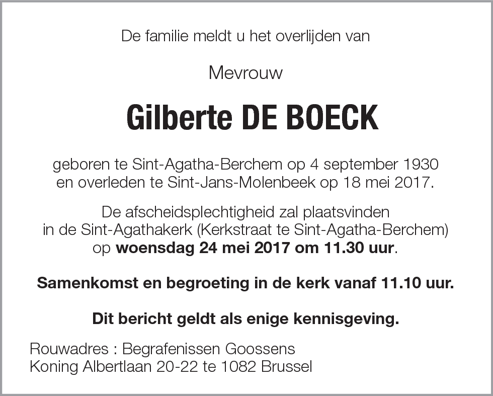 Gilberte De Boeck