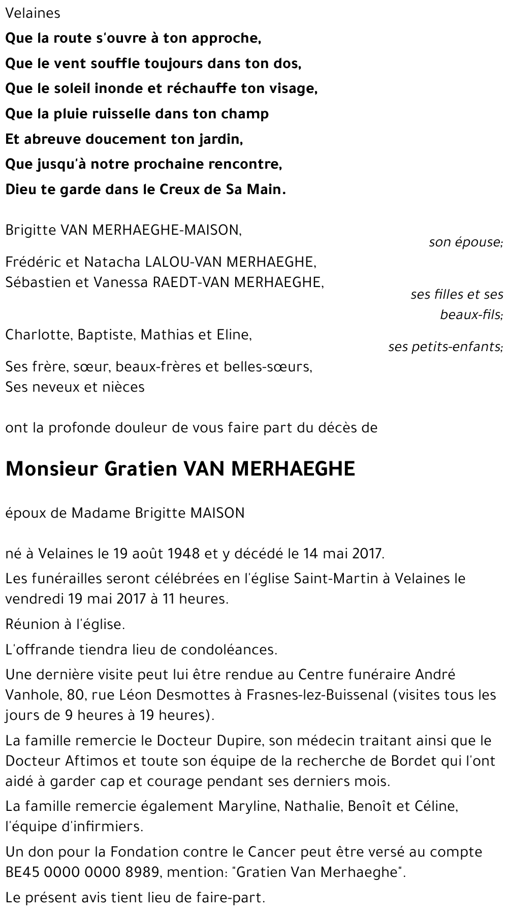 Gratien VAN MERHAEGHE