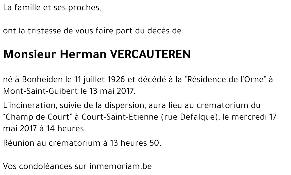 Herman VERCAUTEREN