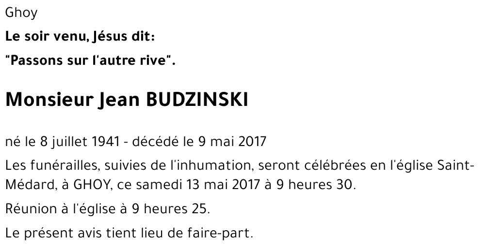 Jean BUDZINSKI