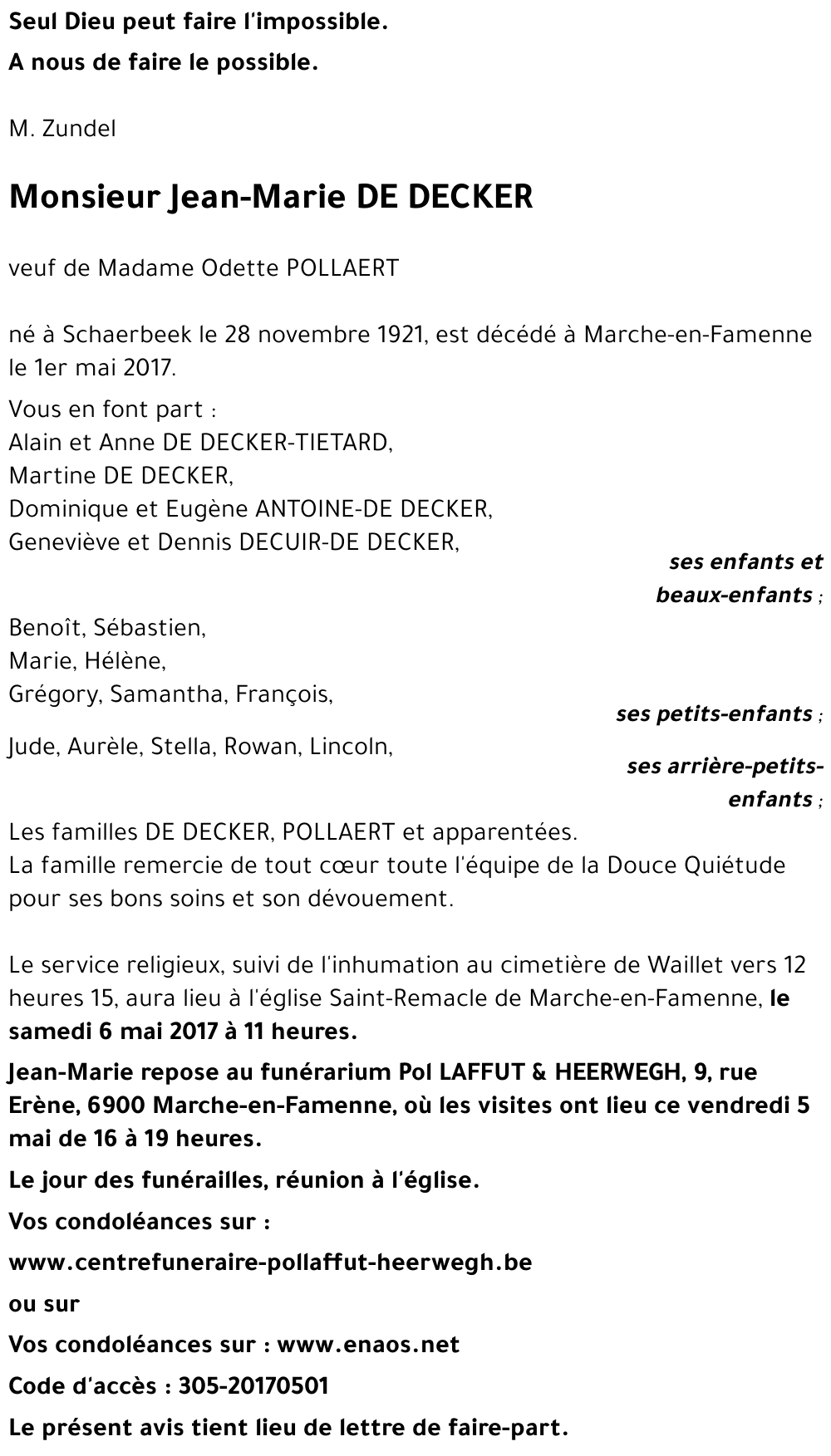 Jean-Marie DE DECKER