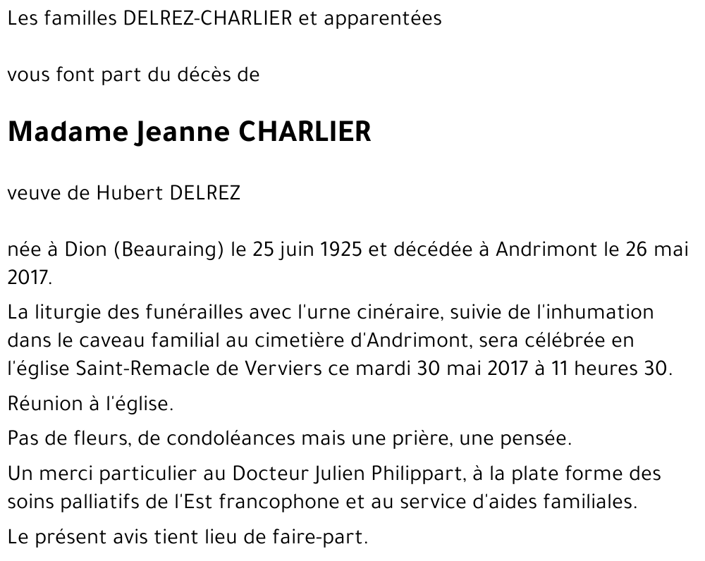 Jeanne CHARLIER