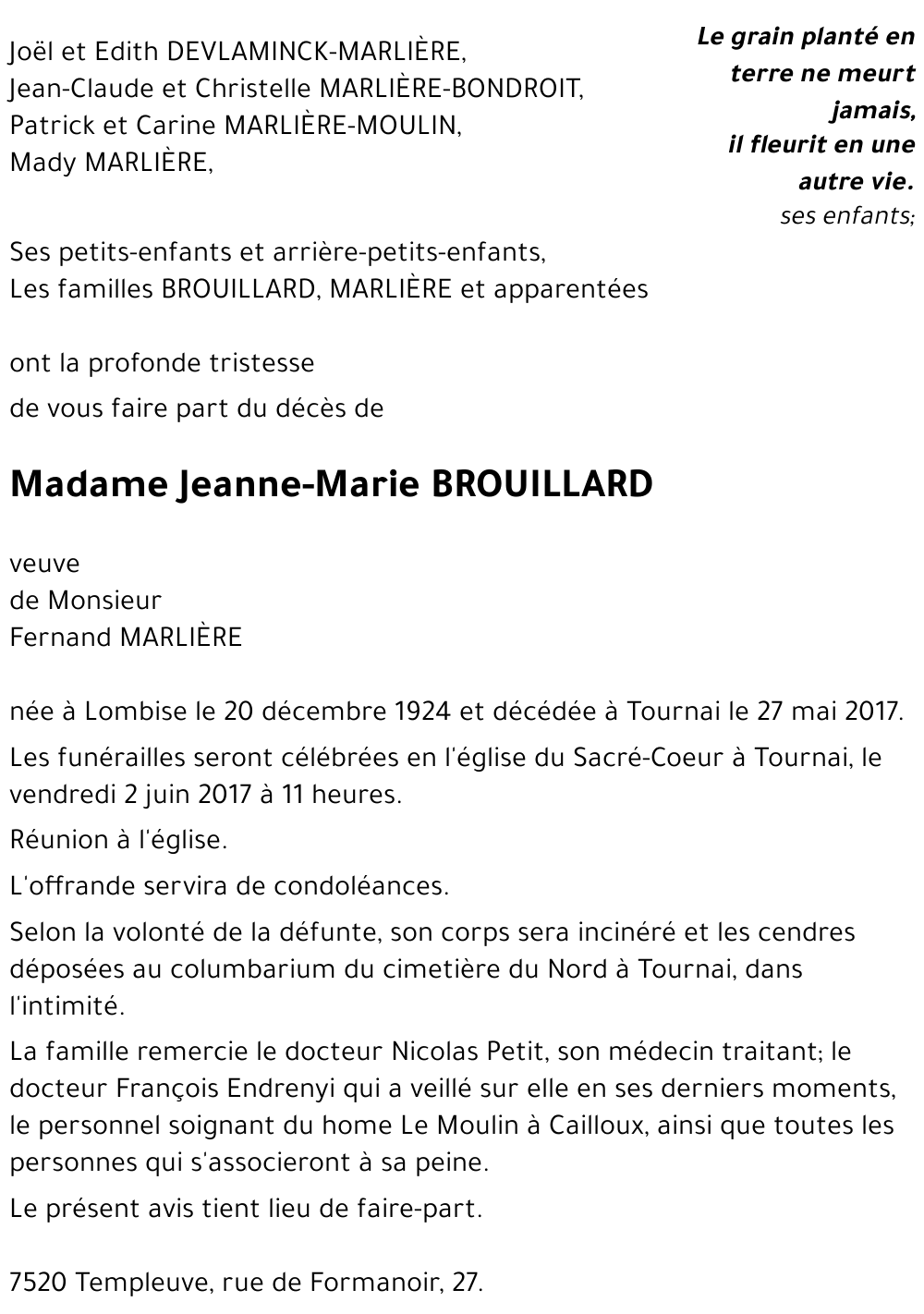 Jeanne-Marie BROUILLARD