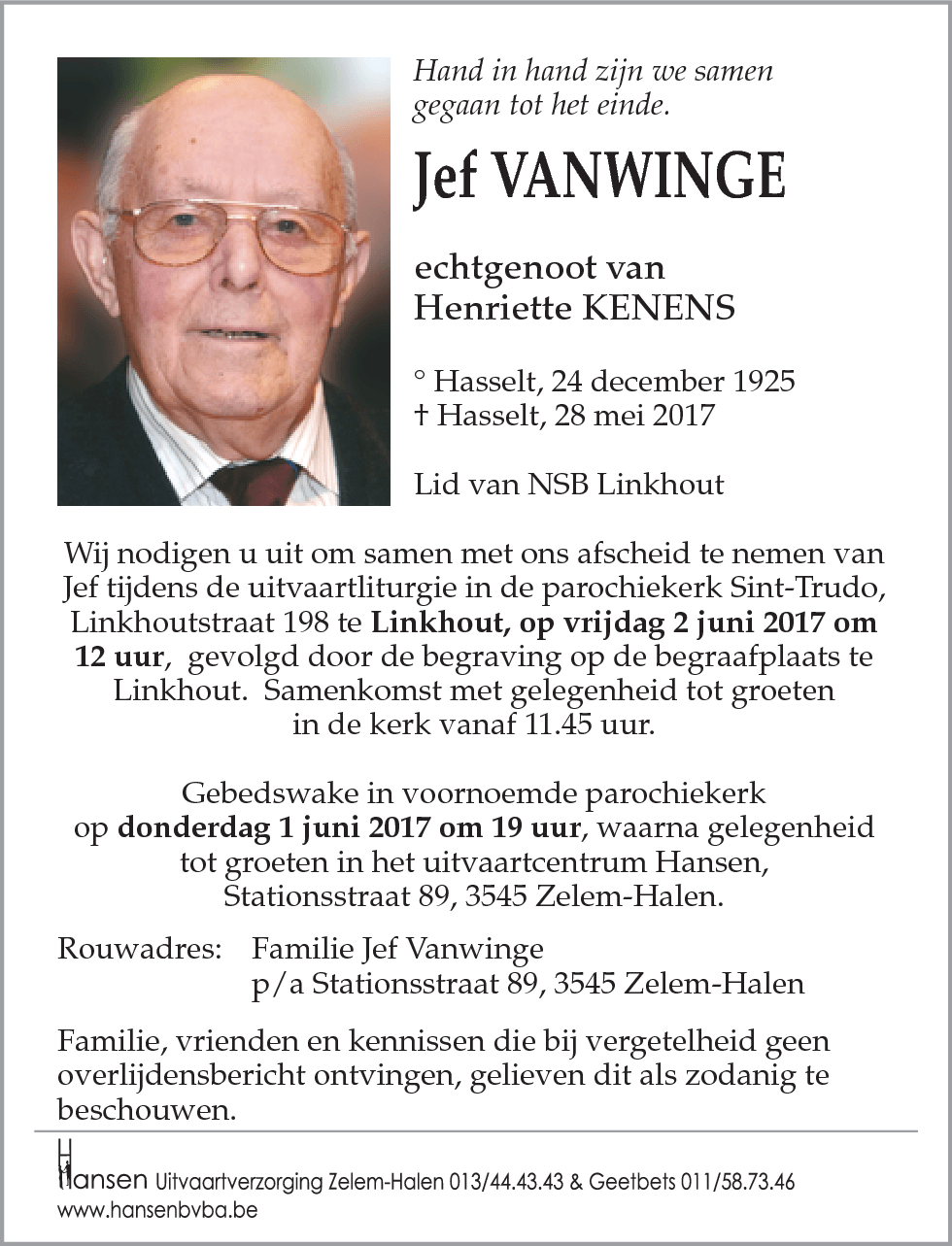 Jef VANWINGE