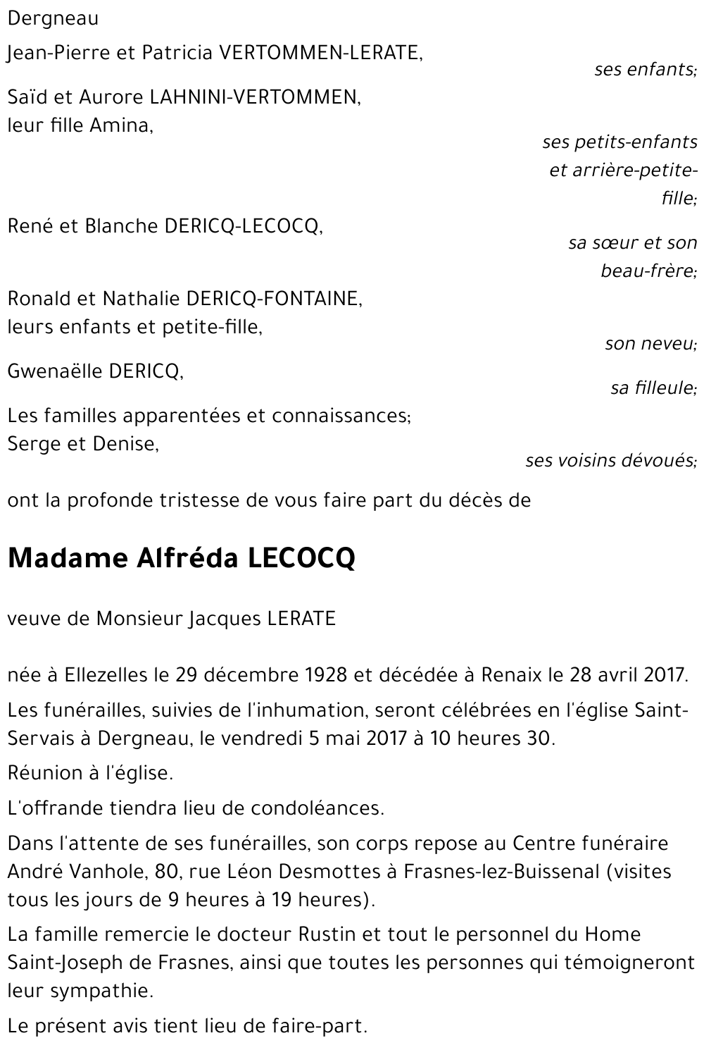 LECOCQ Alfréda