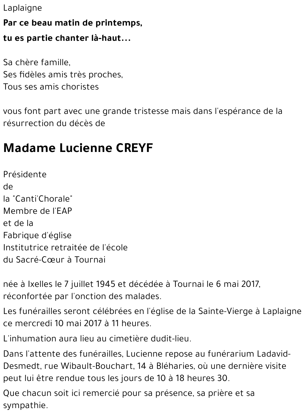 Lucienne CREYF