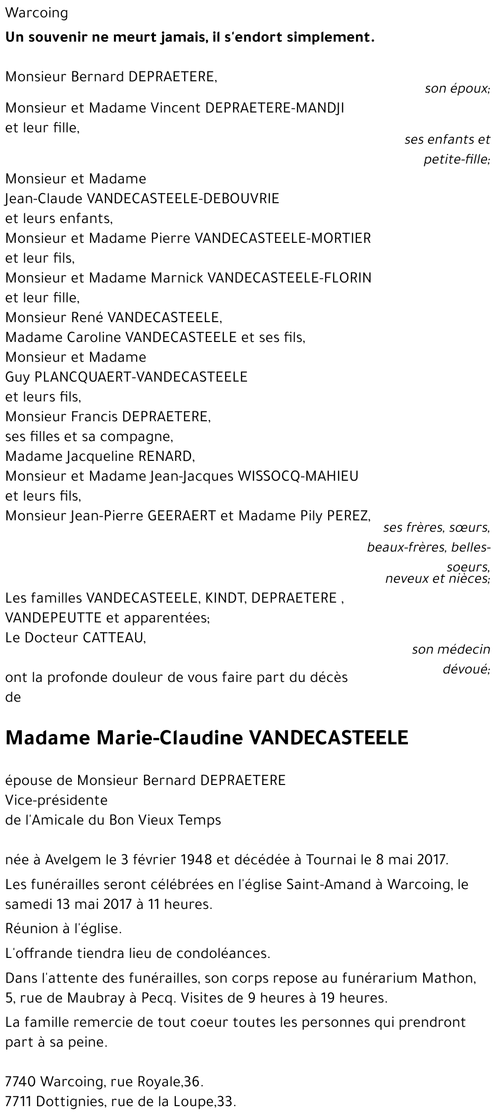 Marie-Claudine VANDECASTEELE