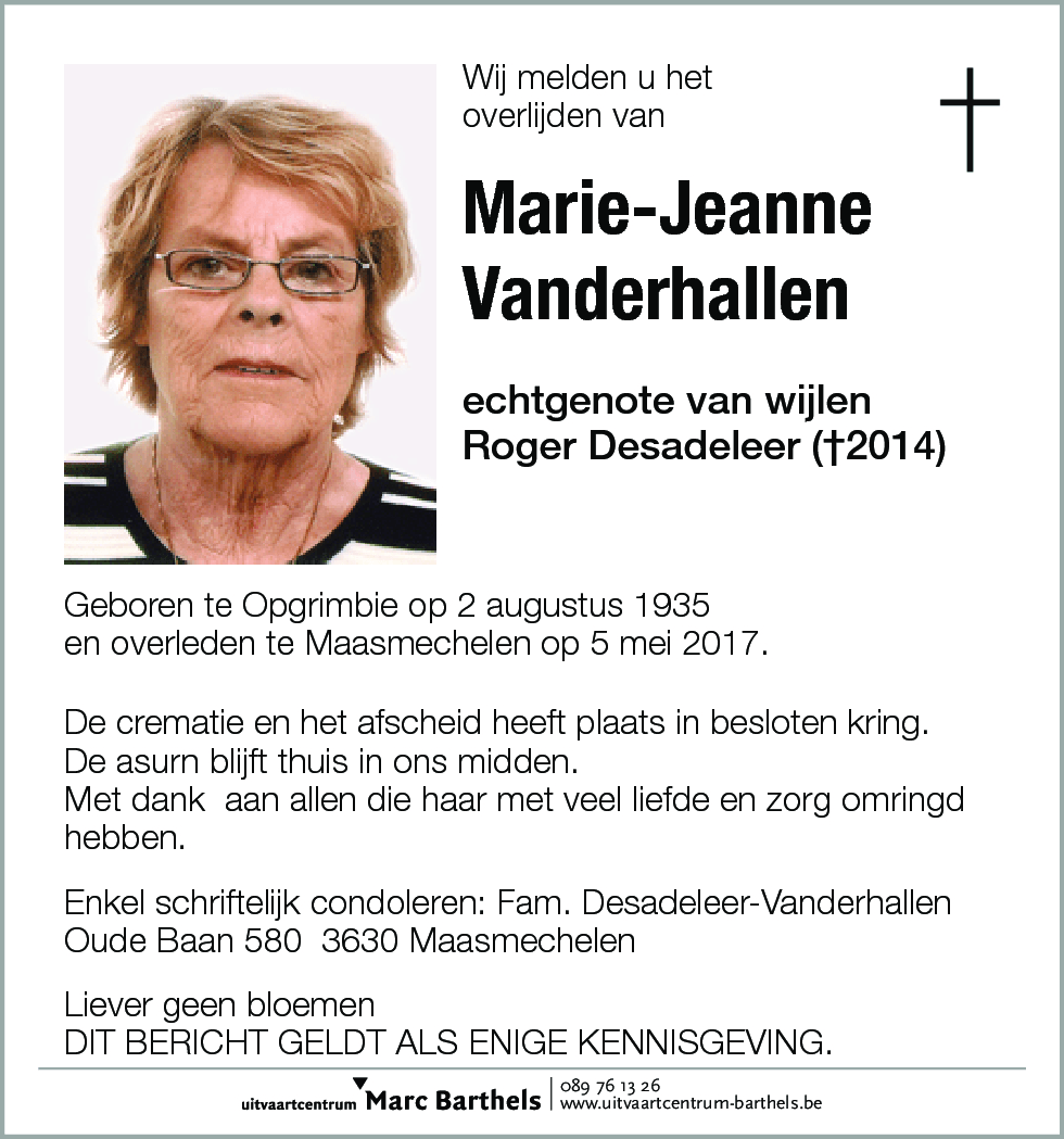 Marie-Jeanne Vanderhallen