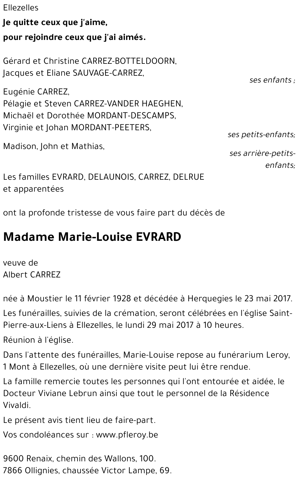 Marie-Louise EVRARD