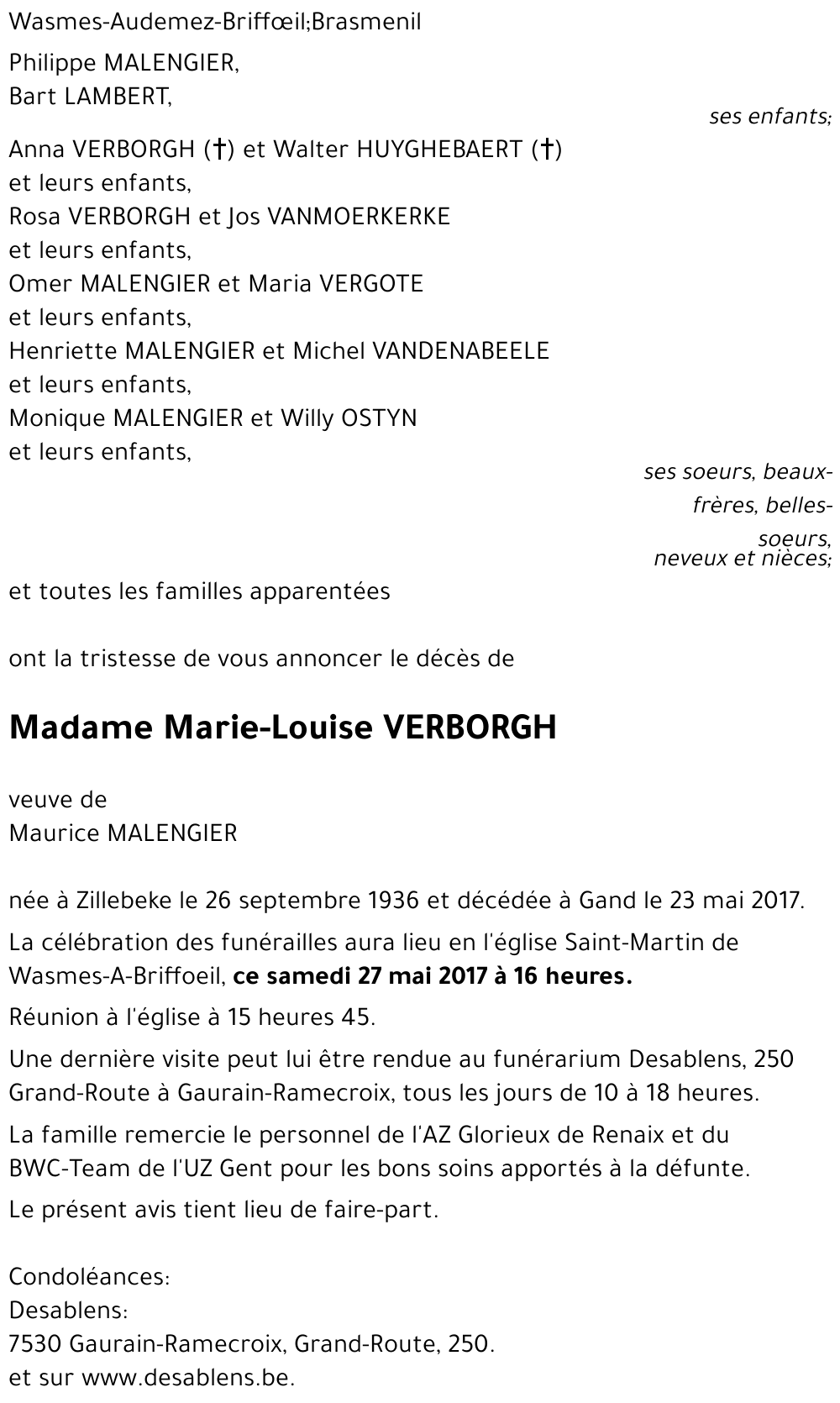 Marie-Louise VERBORGH