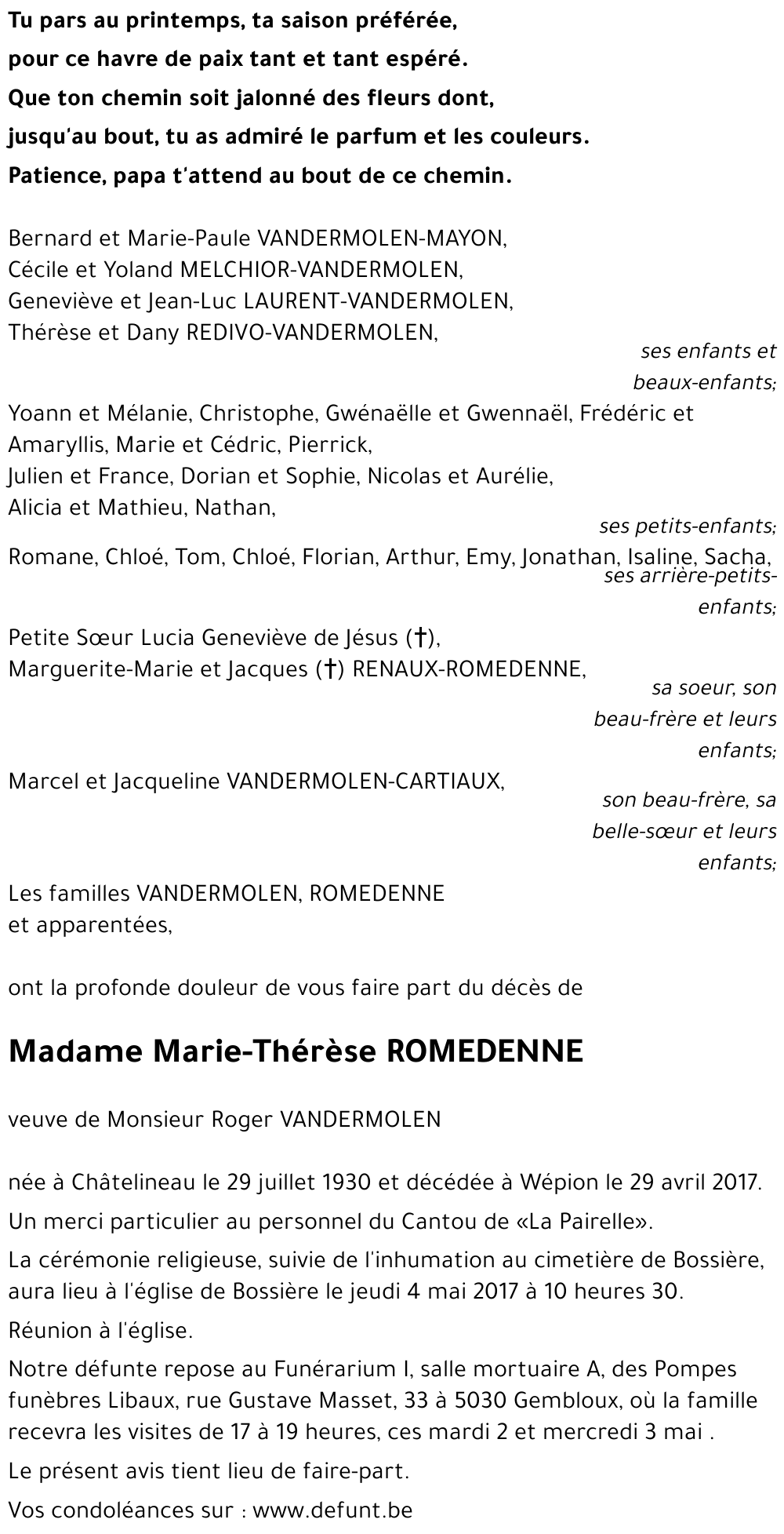 Marie-Thérèse ROMEDENNE