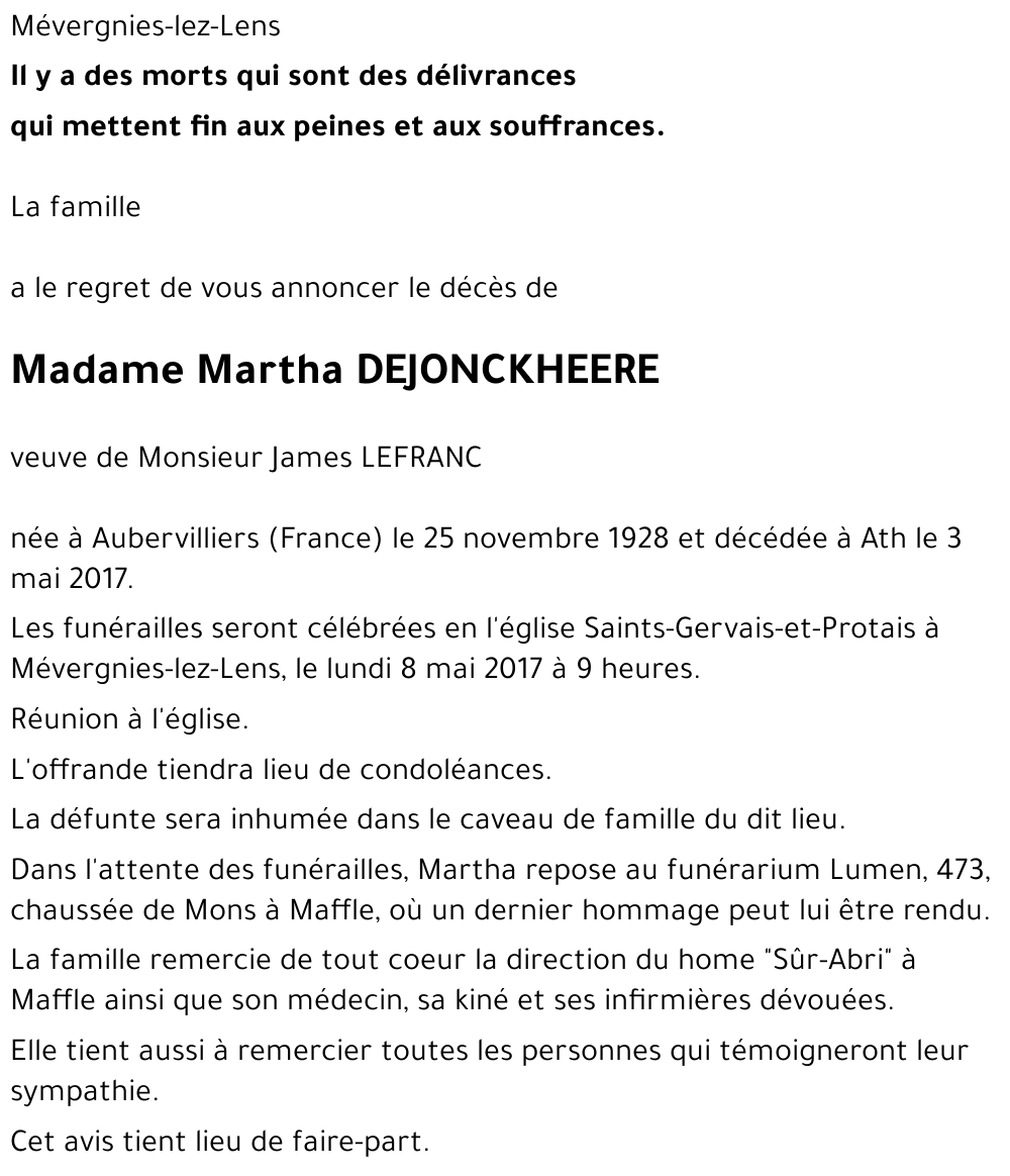 Martha DEJONCKHEERE