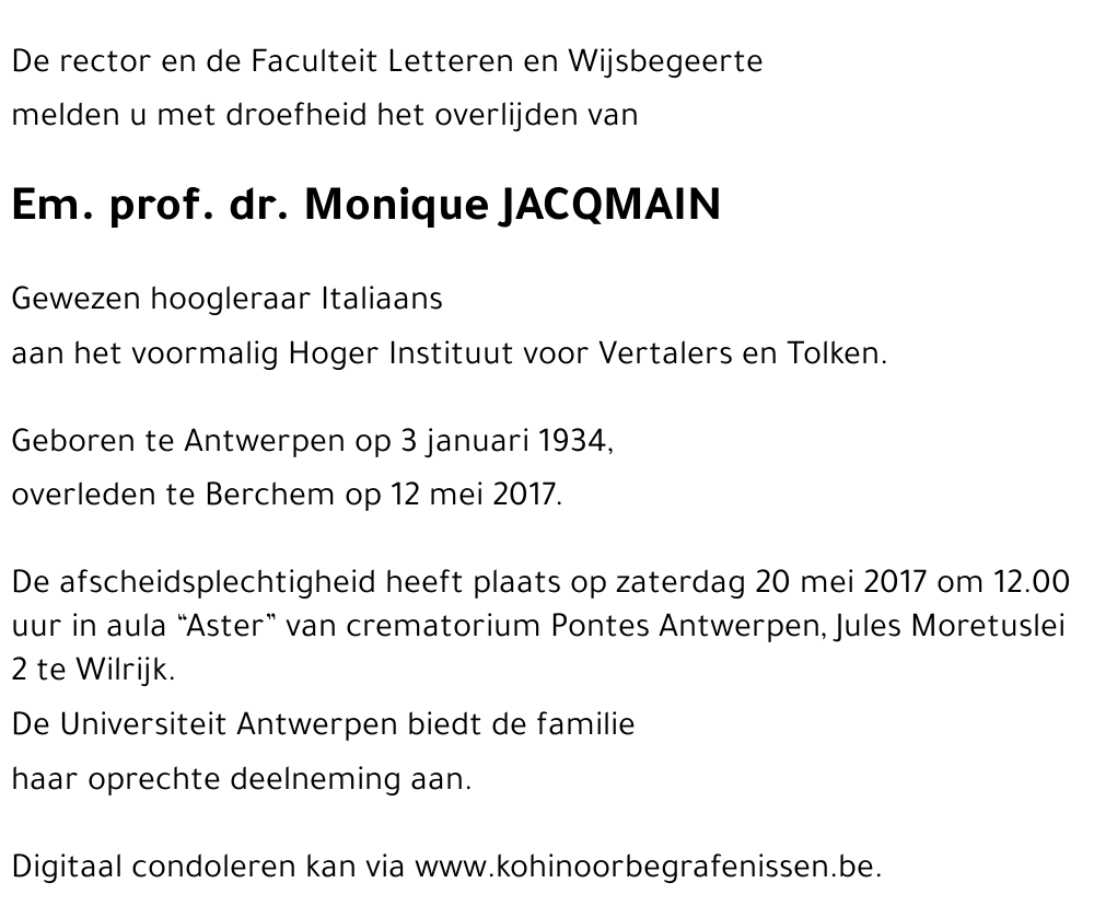 Monique Jacqmain