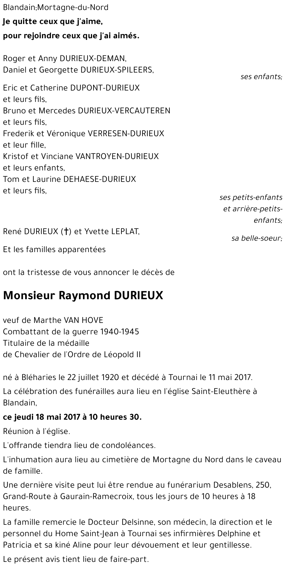 Raymond DURIEUX