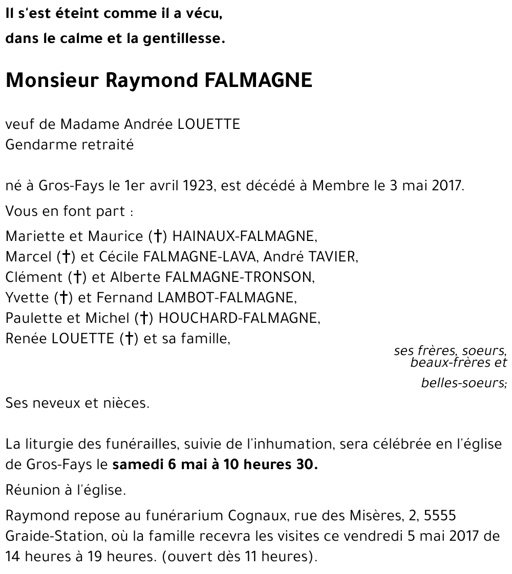 Raymond FALMAGNE