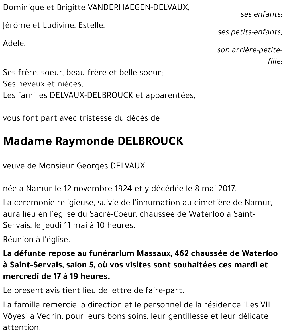 Raymonde DELBROUCK