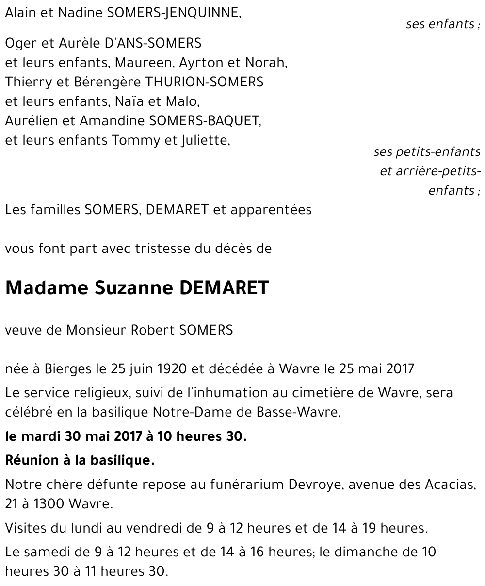 Suzanne DEMARET