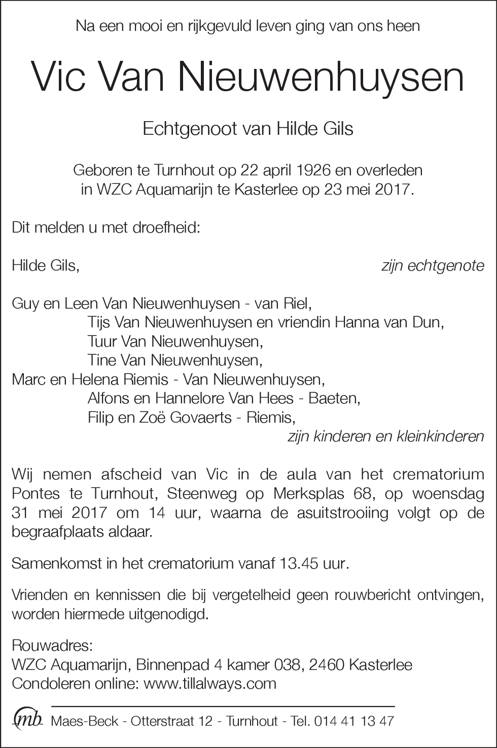 Vic Van Nieuwenhuysen