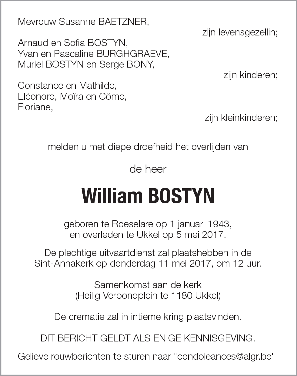 William BOSTYN