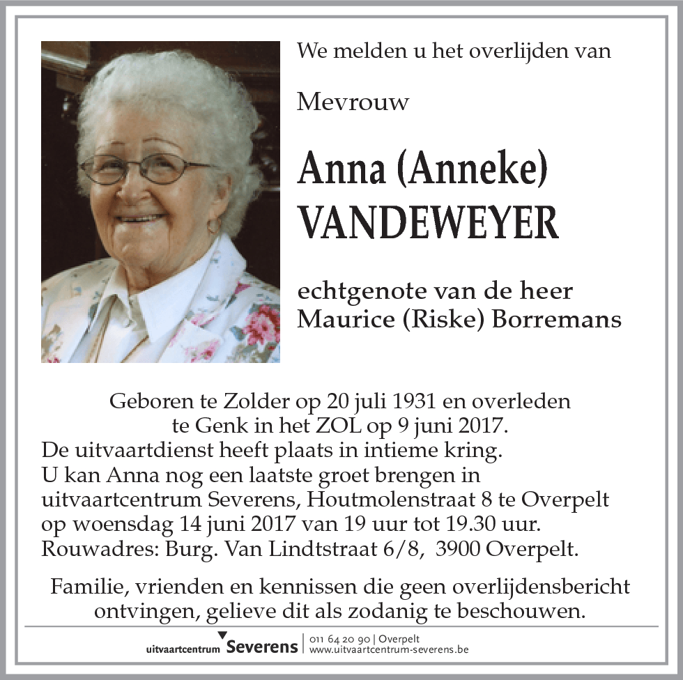 Anna (Anneke) Vandeweyer