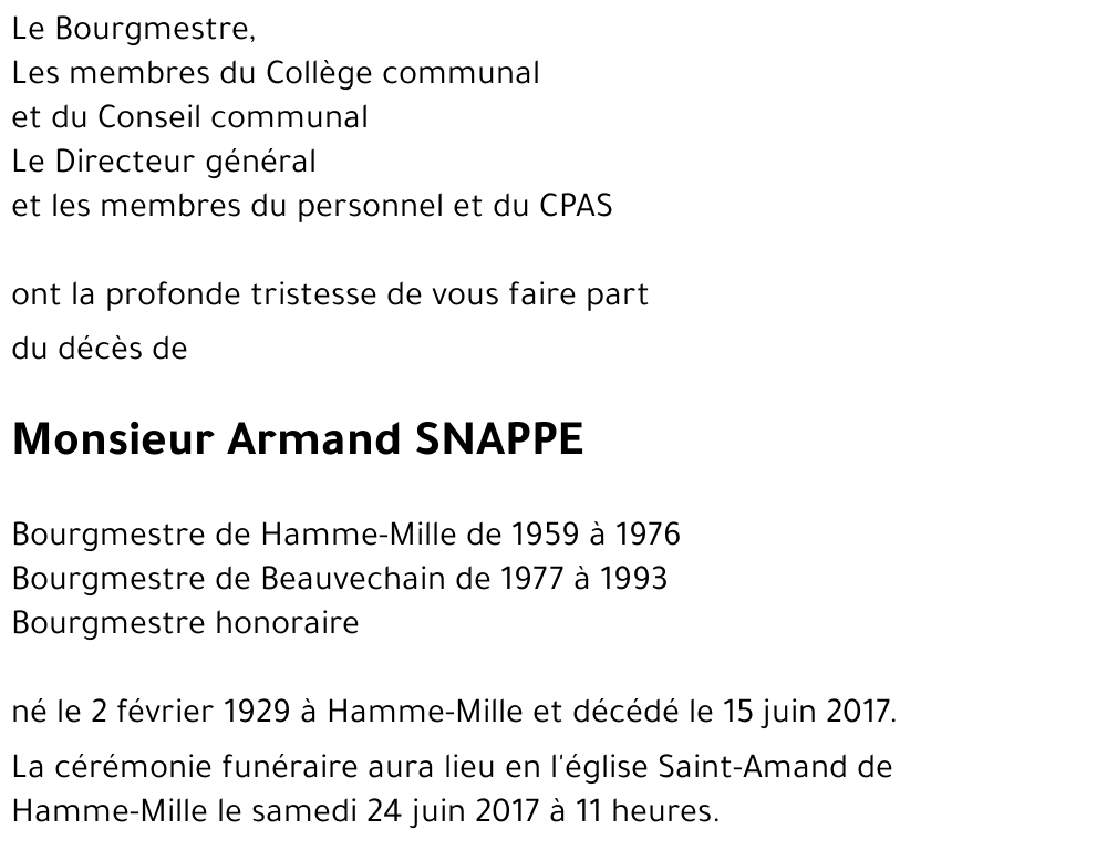 Armand SNAPPE