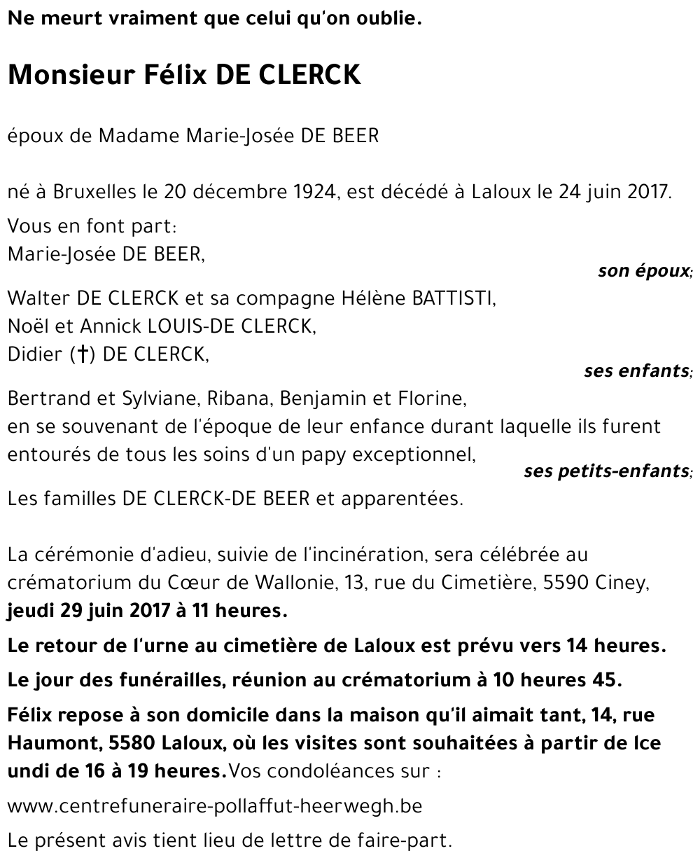 Félix DE CLERCK