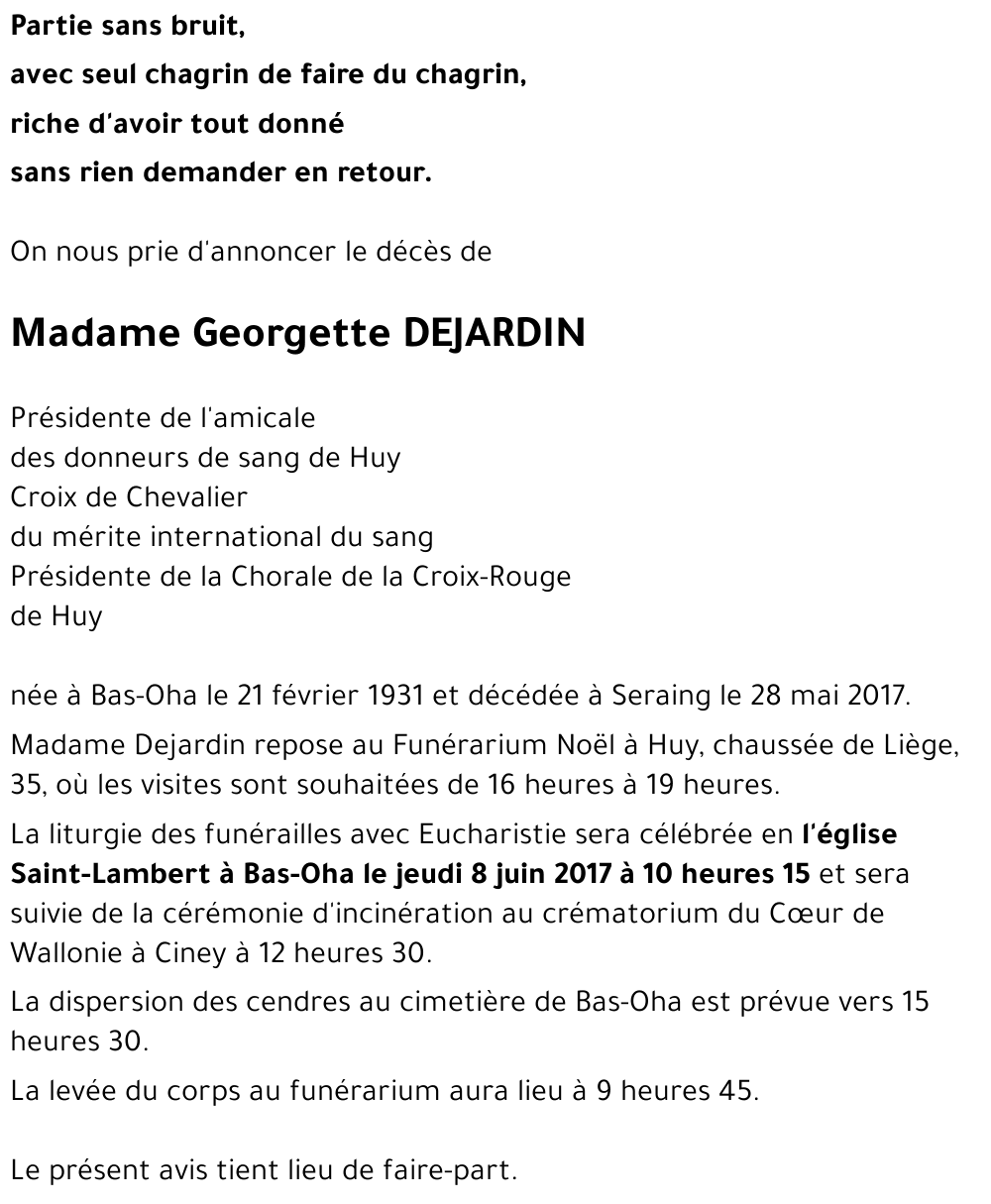 Georgette DEJARDIN