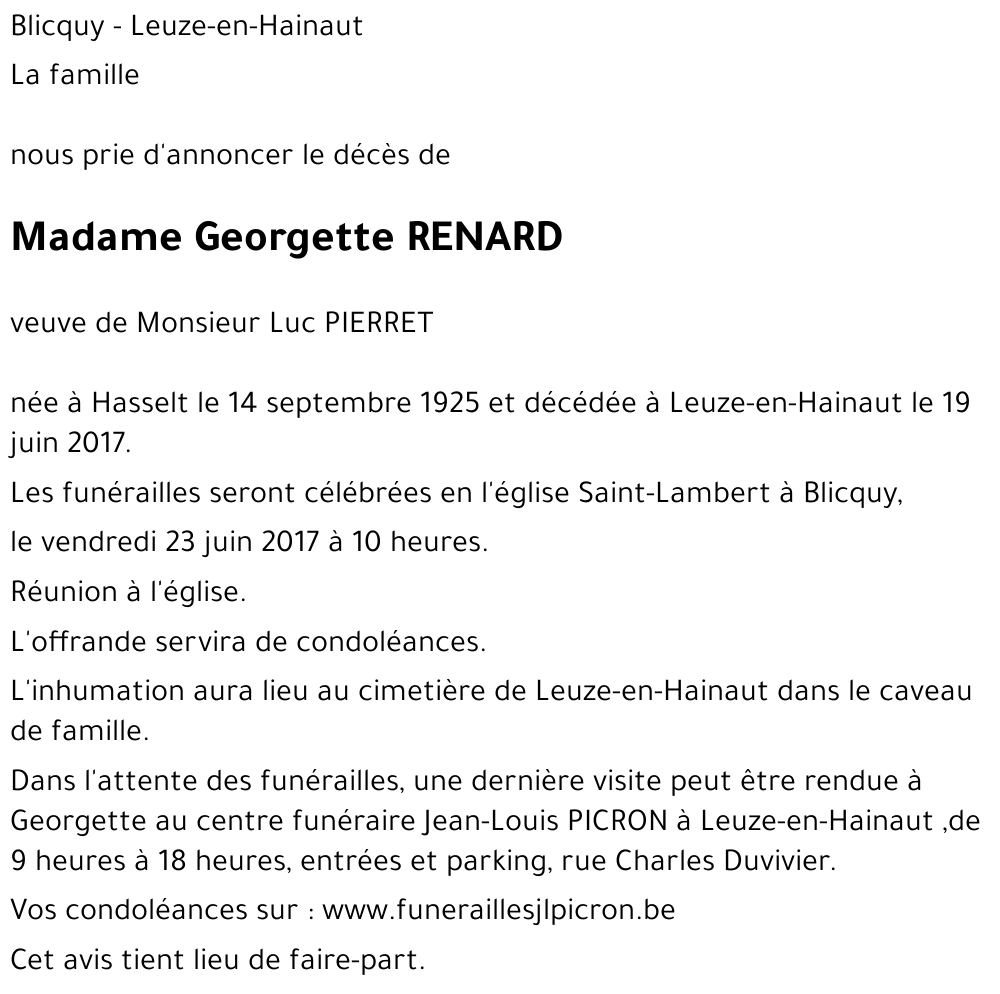 Georgette RENARD