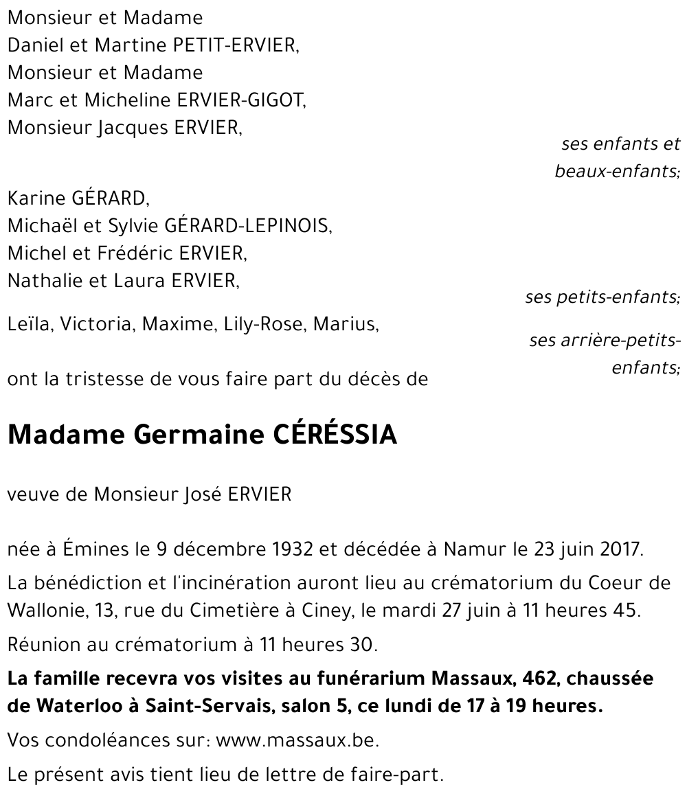 Germaine CÉRÉSSIA