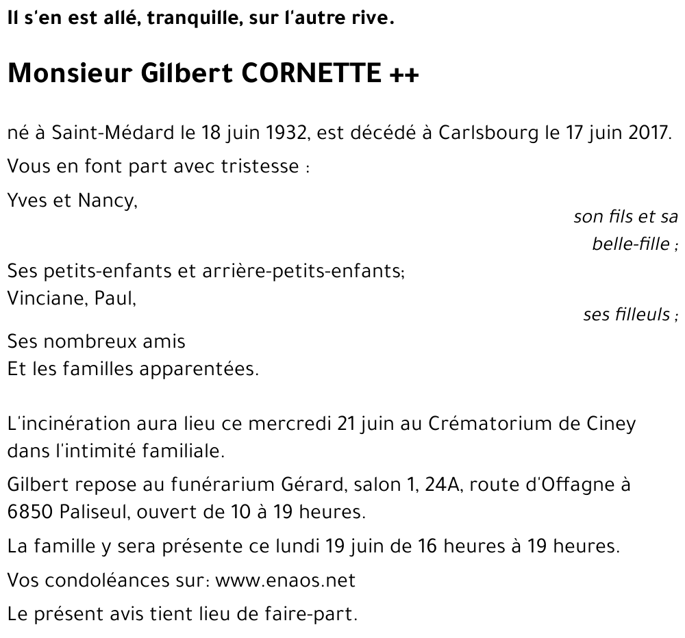 Gilbert CORNETTE
