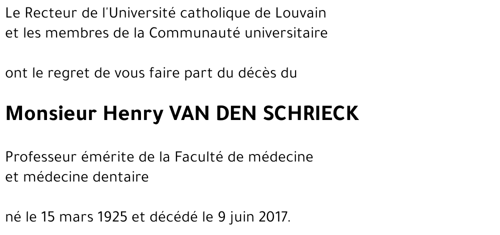 Henry VAN DEN SCHRIECK