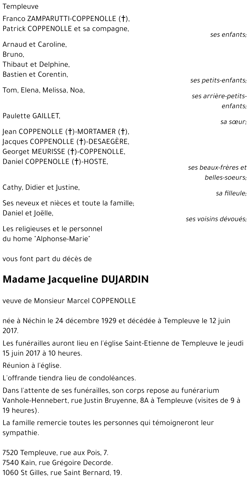 Jacqueline DUJARDIN