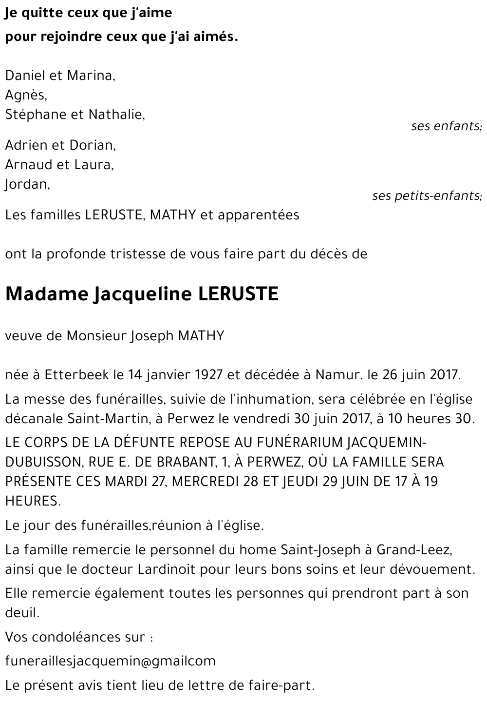 Jacqueline LERUSTE
