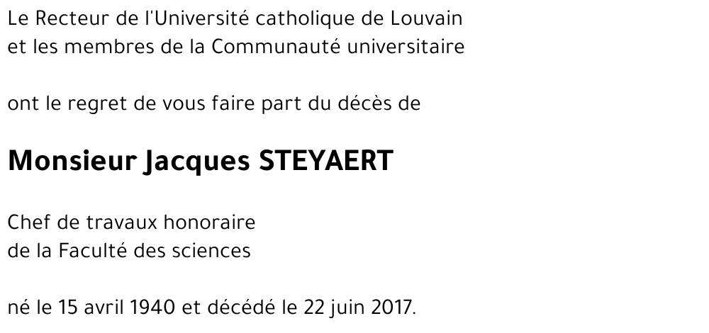Jacques STEYAERT