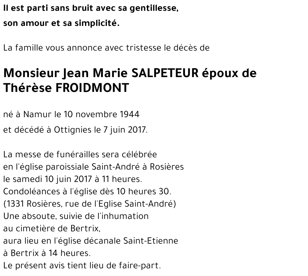 Jean Marie SALPETEUR