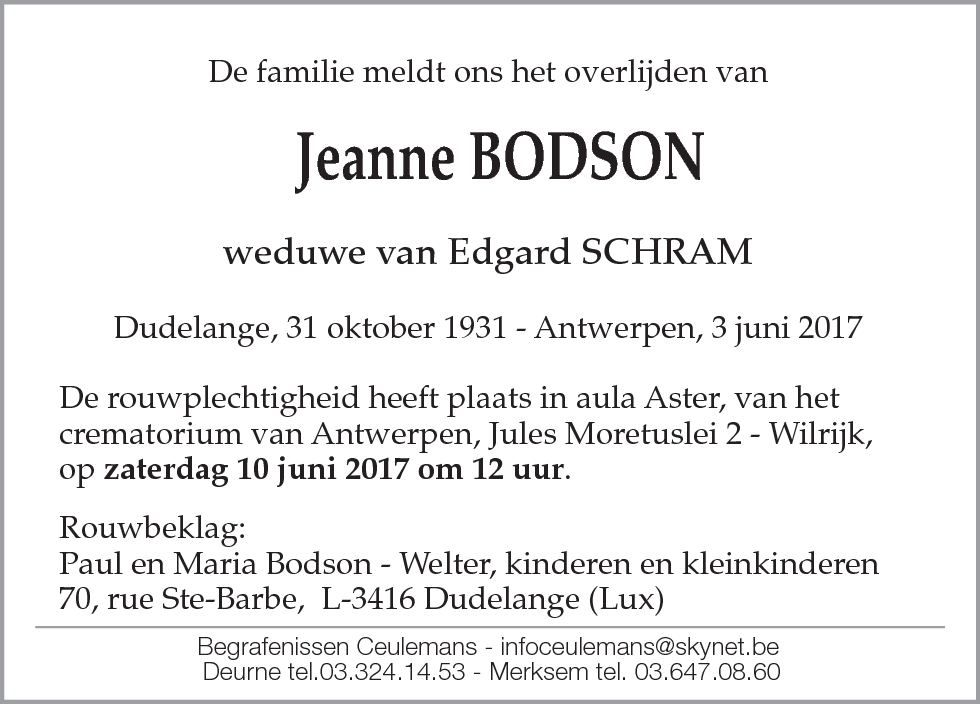Jeanne BODSON