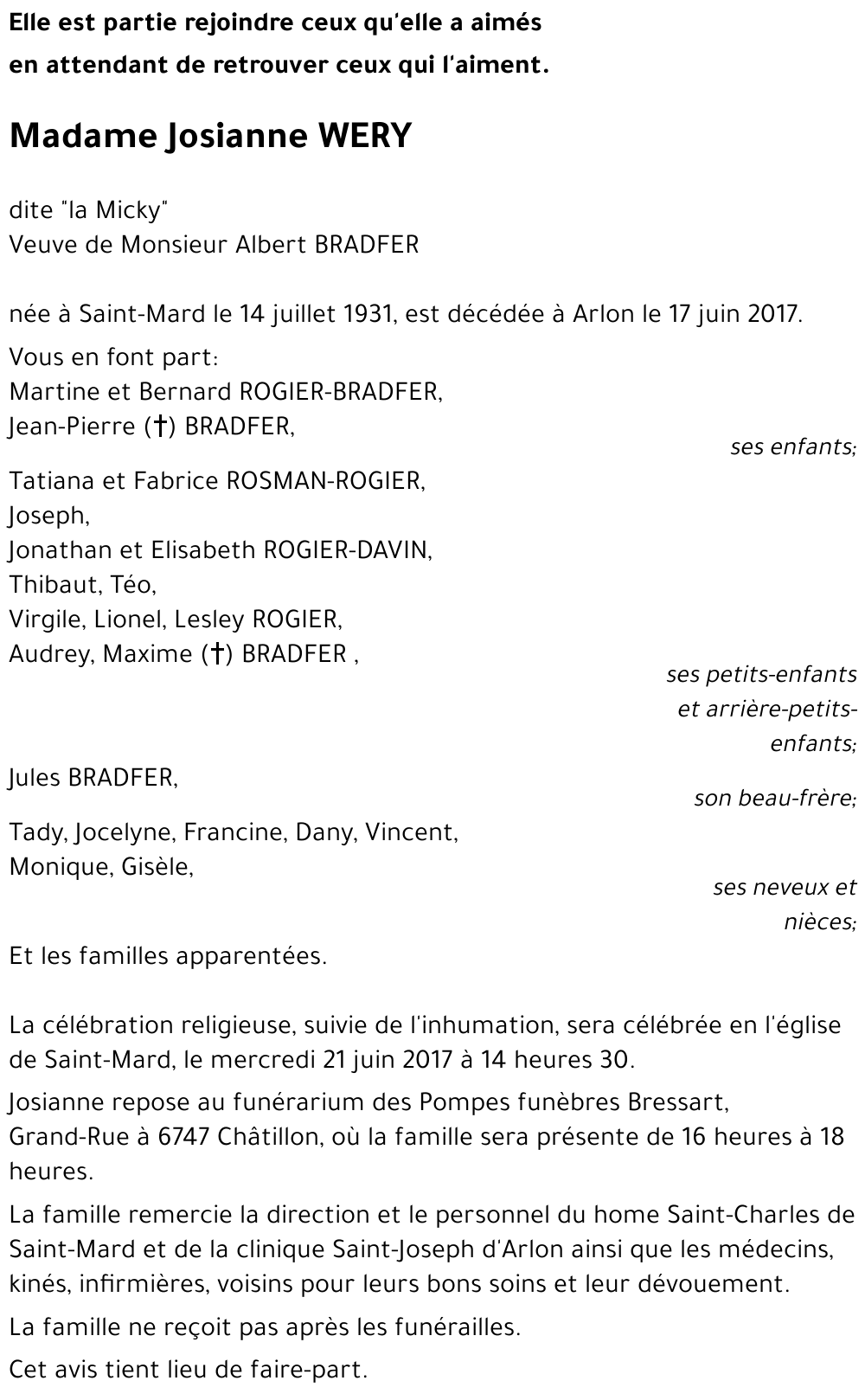 Josianne WERY dit la 