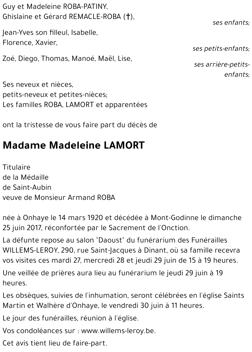 Madeleine LAMORT